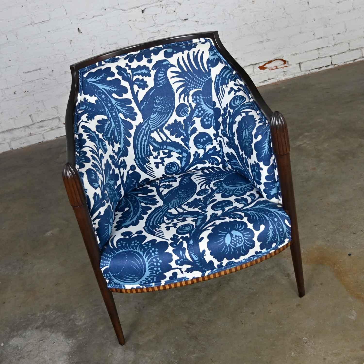 Contemporary Baker Deco Lounge Chair by Barbara Barry in Williamsburg by Schumacher Waverly