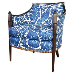Baker Deco Lounge Chair by Barbara Barry in Williamsburg by Schumacher Waverly 