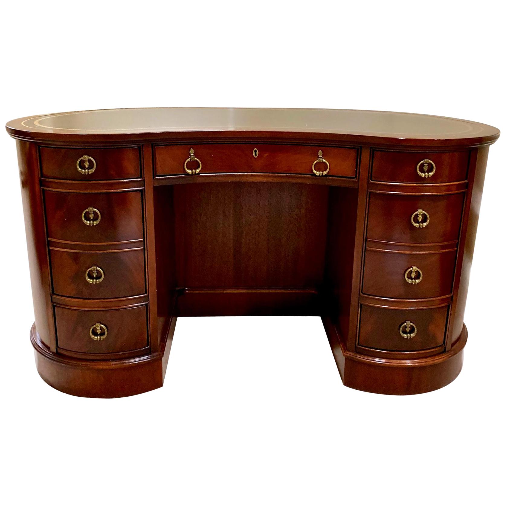Baker Desk with Leather Top