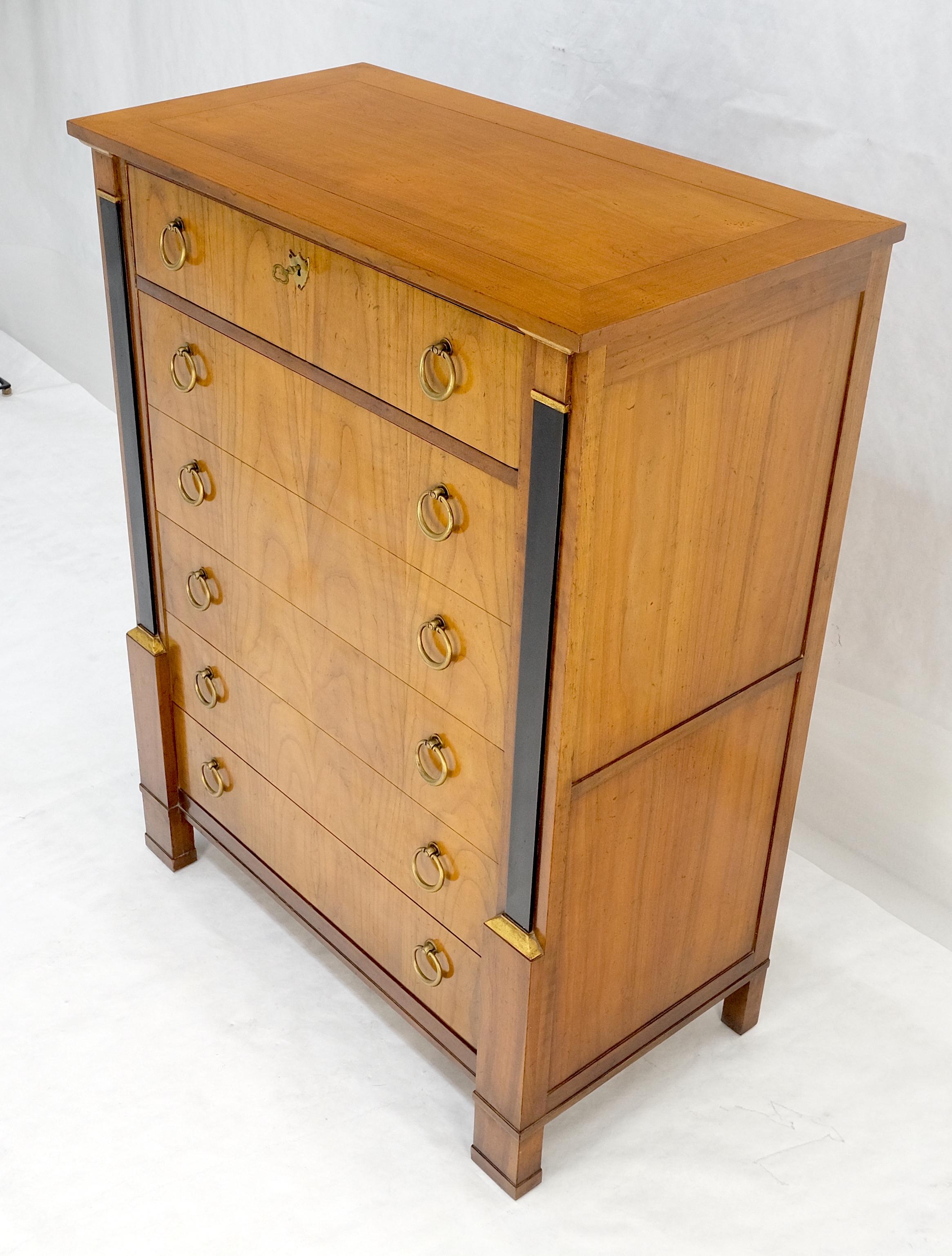 Baker Directoire Empire Style Ring Pulls 6 Drawers High Chest Dresser MINT! in vendita 3