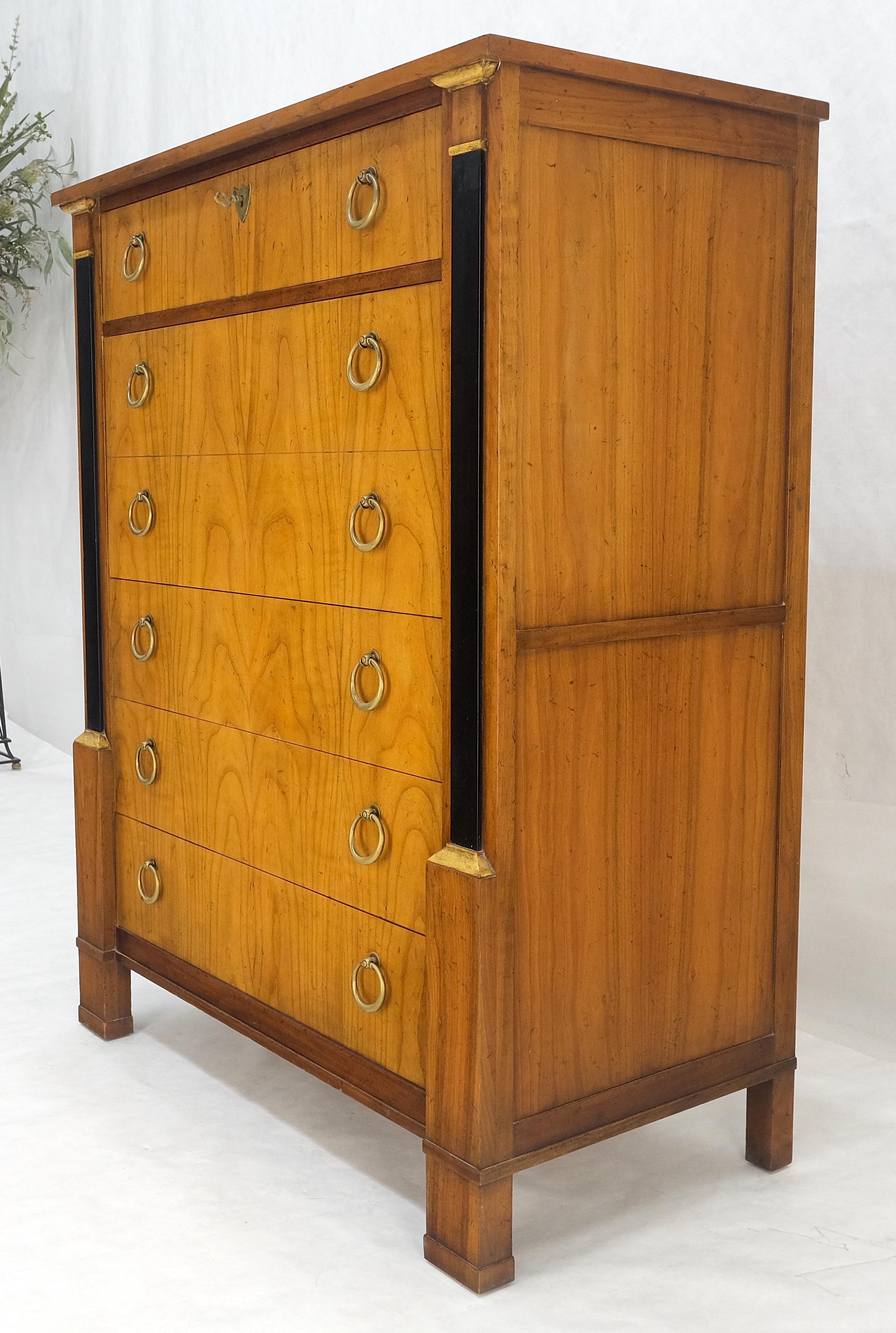 Baker Directoire Empire Style Ring Pulls 6 Drawers High Chest Dresser MINT! in vendita 4