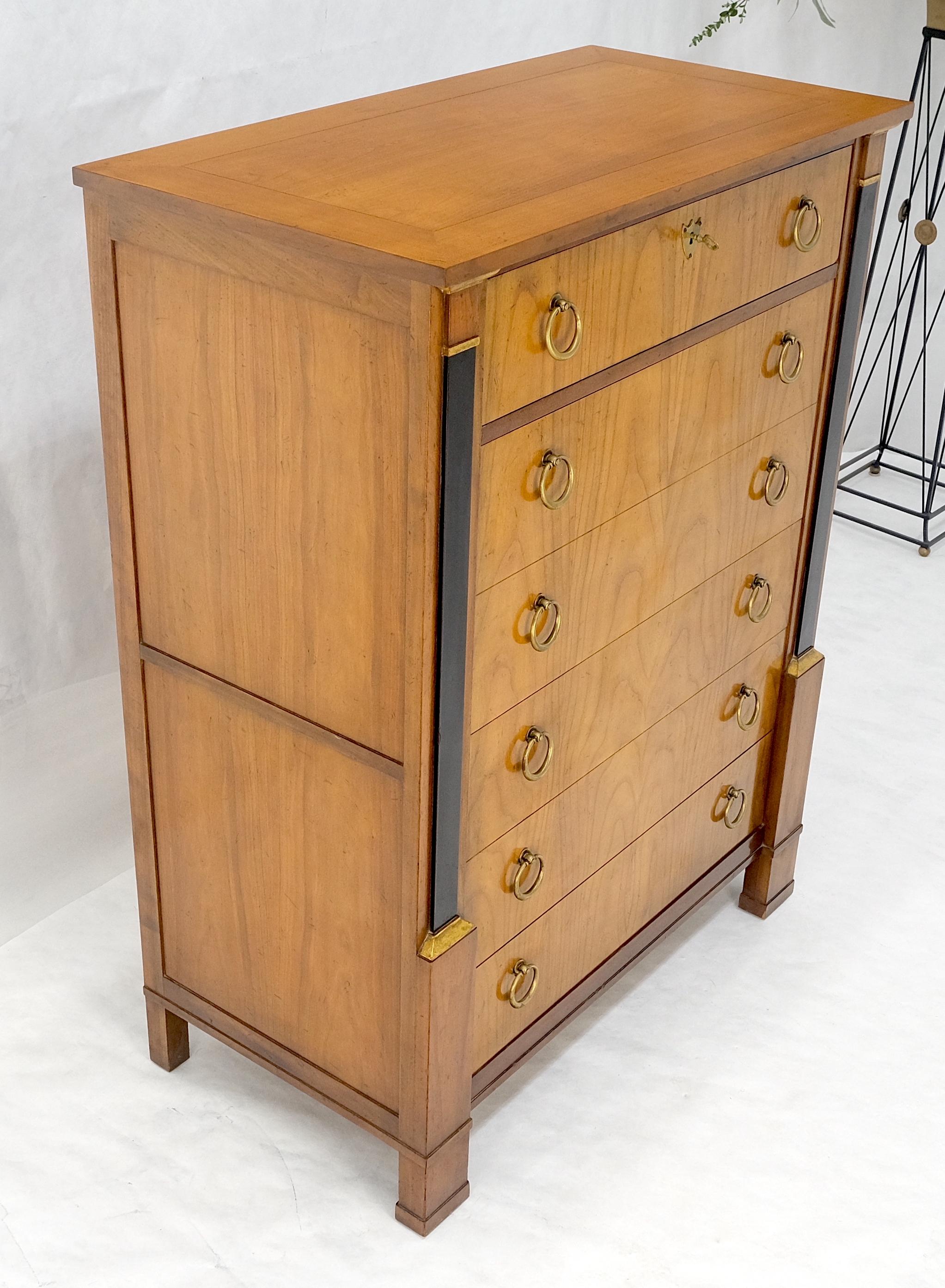 Baker Directoire Empire Style Ring Pulls 6 Drawers High Chest Dresser MINT! in vendita 5