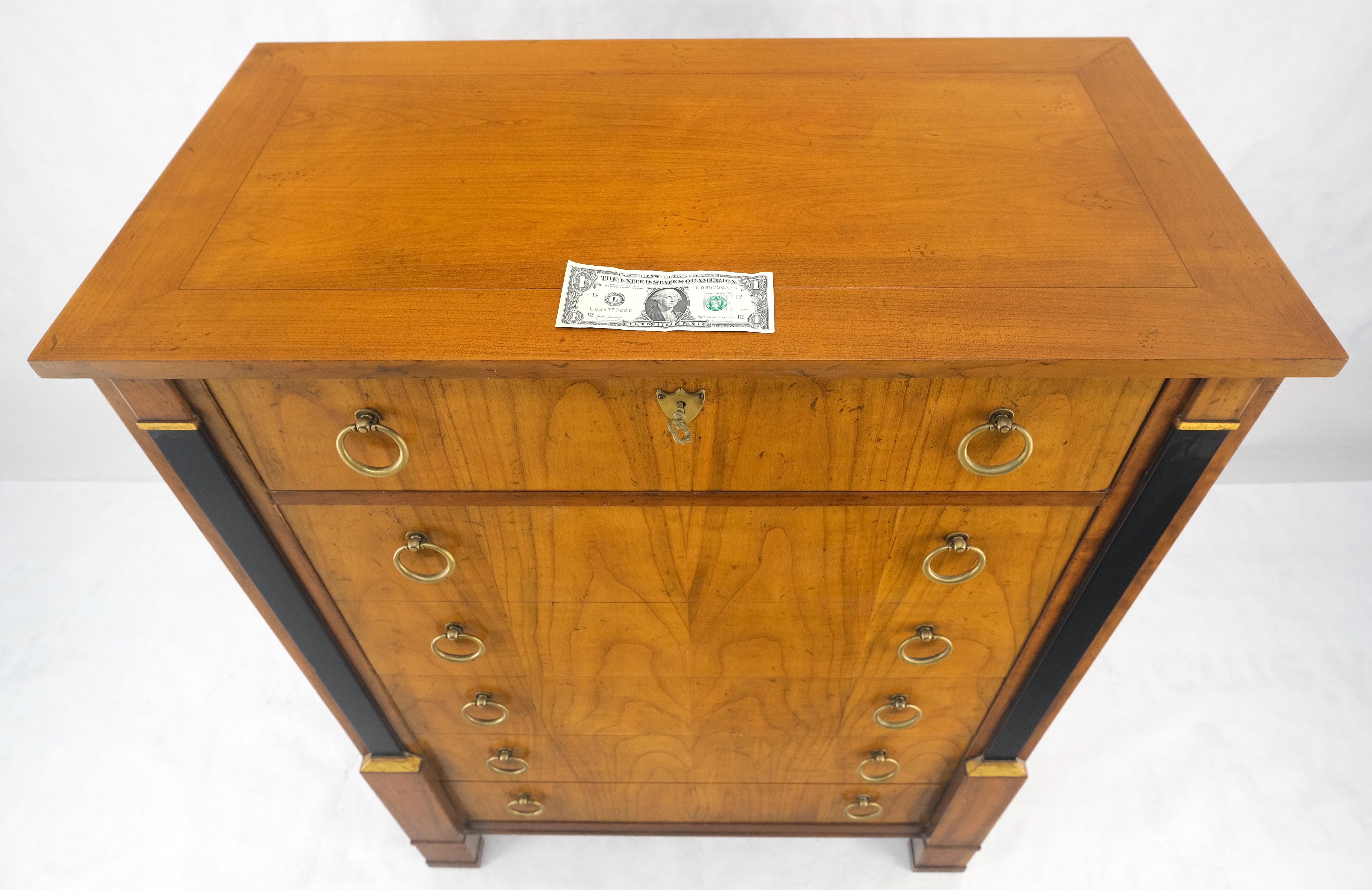 Baker Directoire Empire Style Ring Pulls 6 Drawers High Chest Dresser MINT! in vendita 10