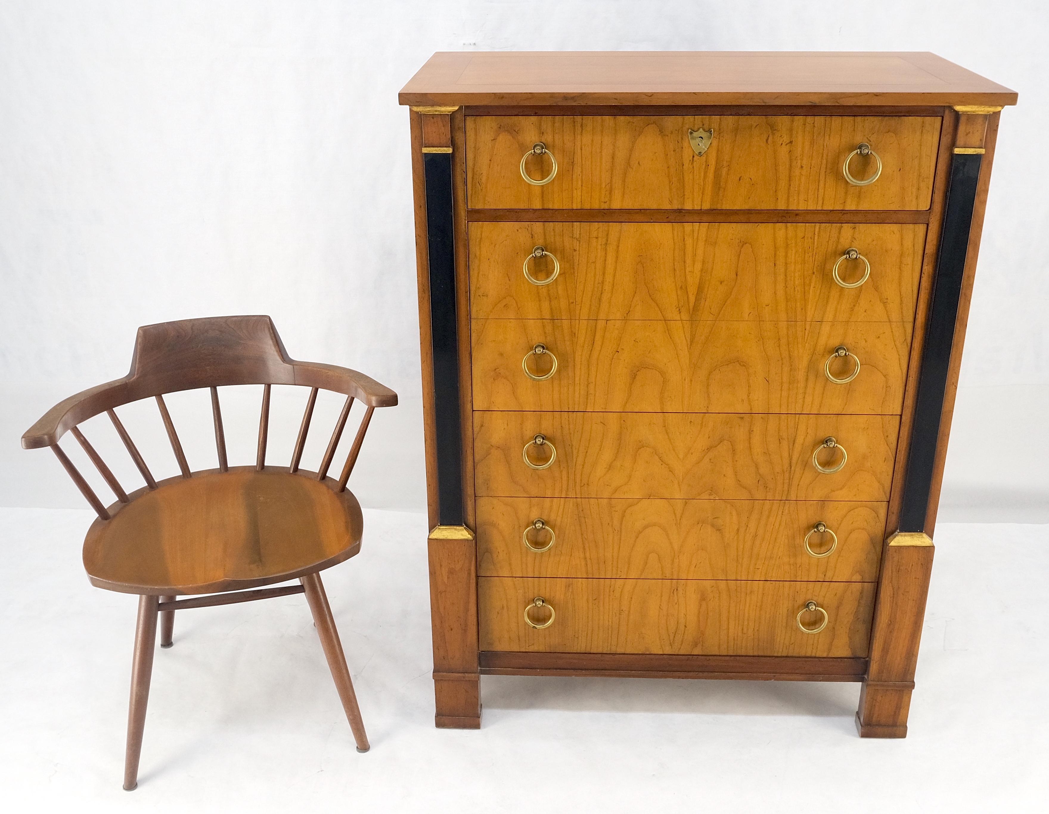 Baker Directoire Empire Style Ring Pulls 6 Drawers High Chest Dresser MINT! in vendita 1