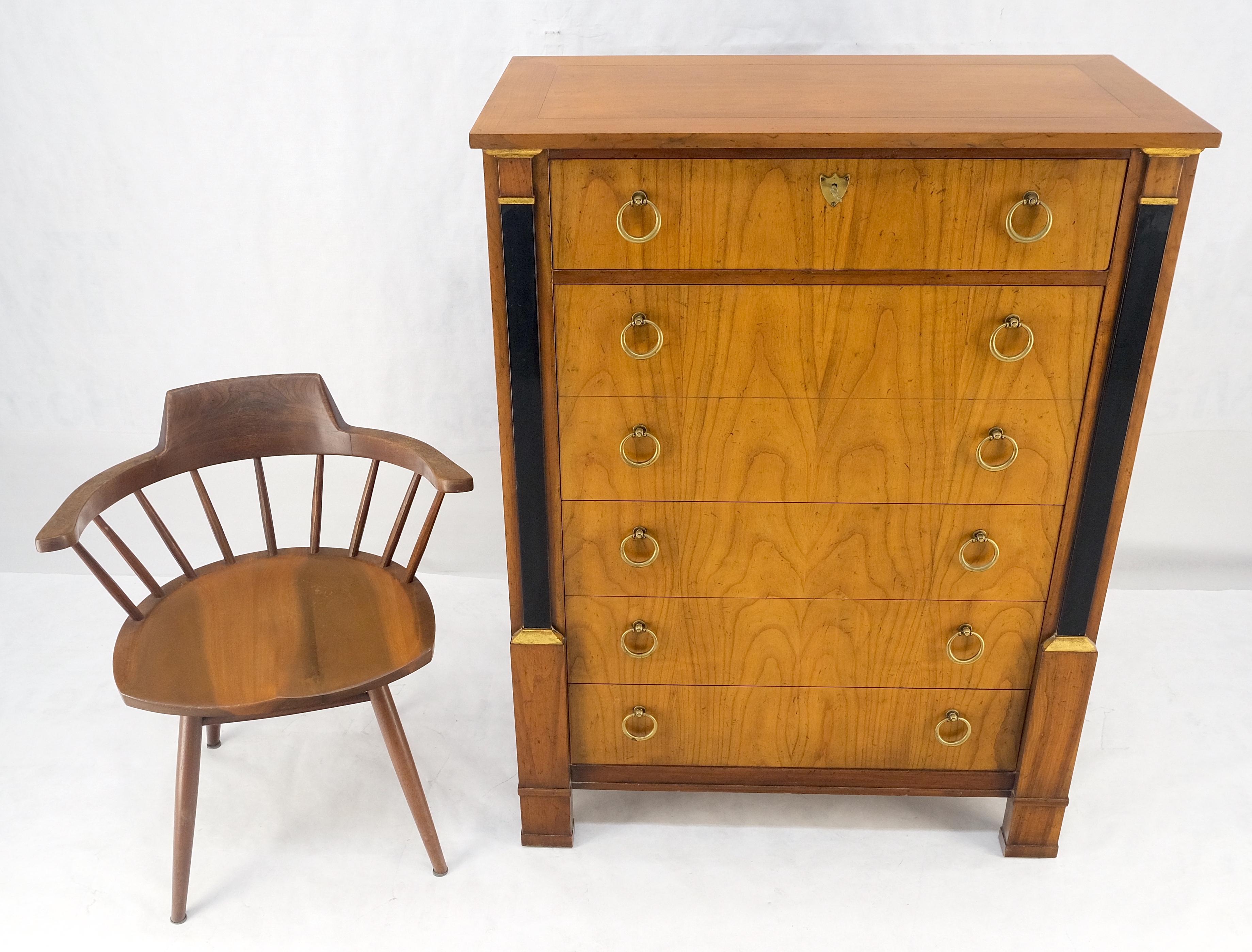 Baker Directoire Empire Style Ring Pulls 6 Drawers High Chest Dresser MINT! in vendita 2