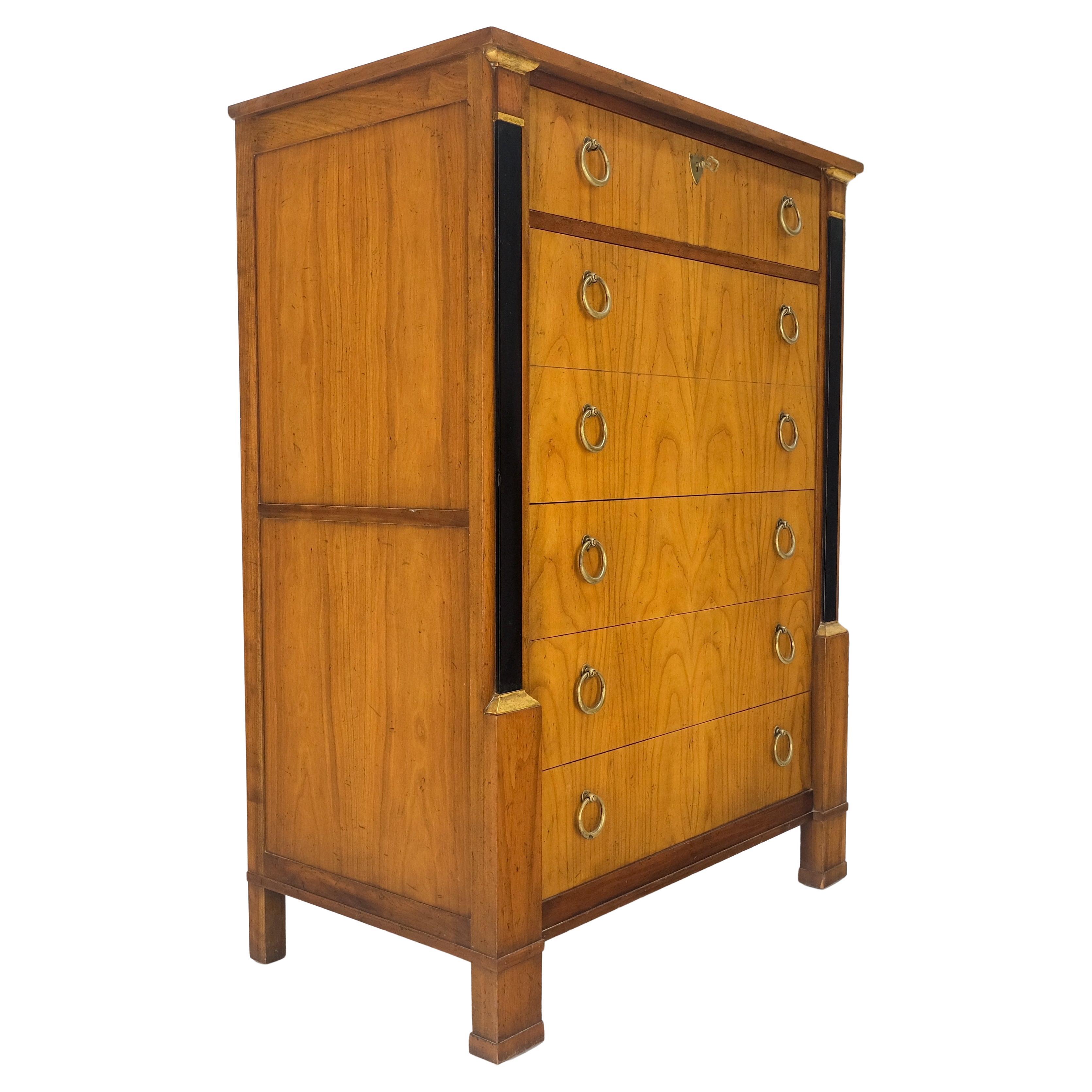 Baker Directoire Empire Style Ring Pulls 6 Drawers High Chest Dresser MINT!