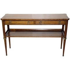 Baker Directoire Style Walnut Console Table