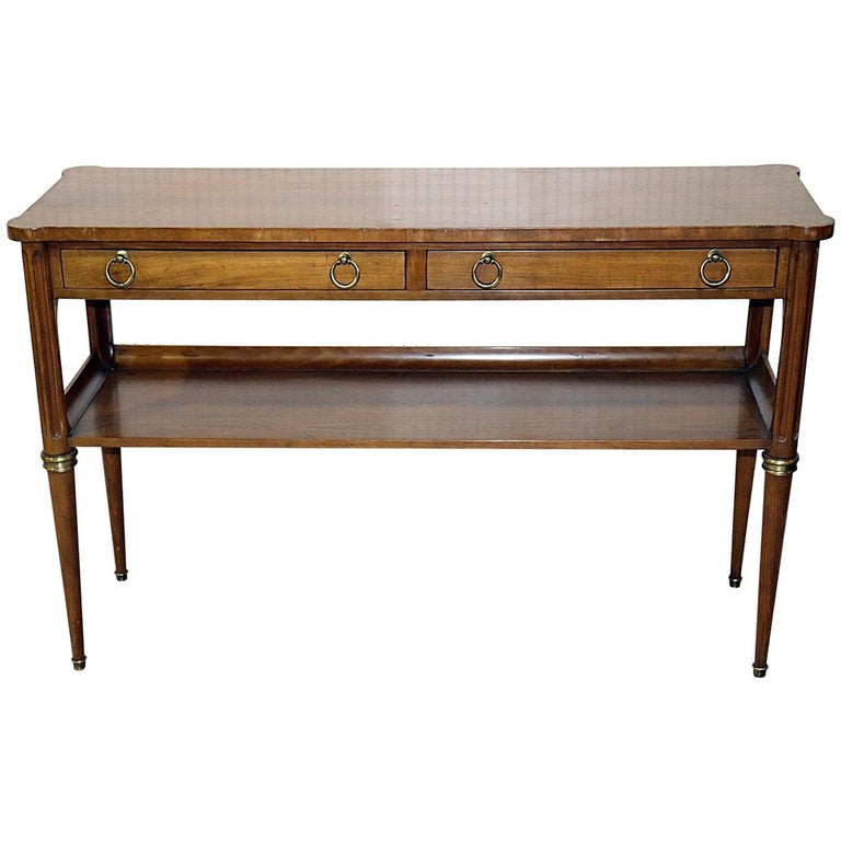 Baker Directoire Style Walnut Console Table at 1stDibs