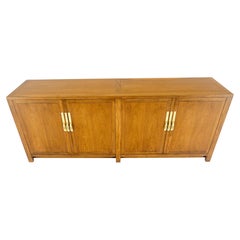 Baker Double Doors 2 Drawers Walnut & Brass 78" Long Credenza Dresser MINT