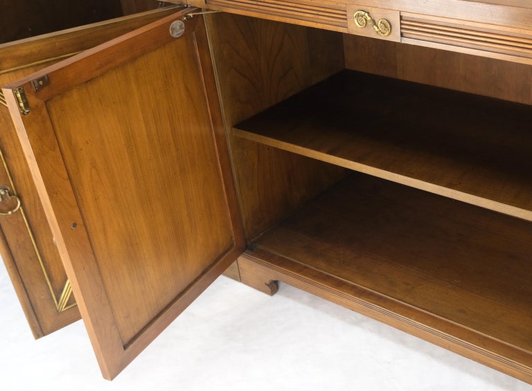 Lacquered Baker Double Doors Compartments Long Credenza Sideboard Buffet Cabinet MINT! For Sale