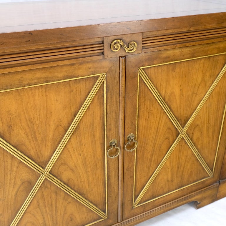Gold Leaf Baker Double Doors Compartments Long Credenza Sideboard Buffet Cabinet MINT! For Sale