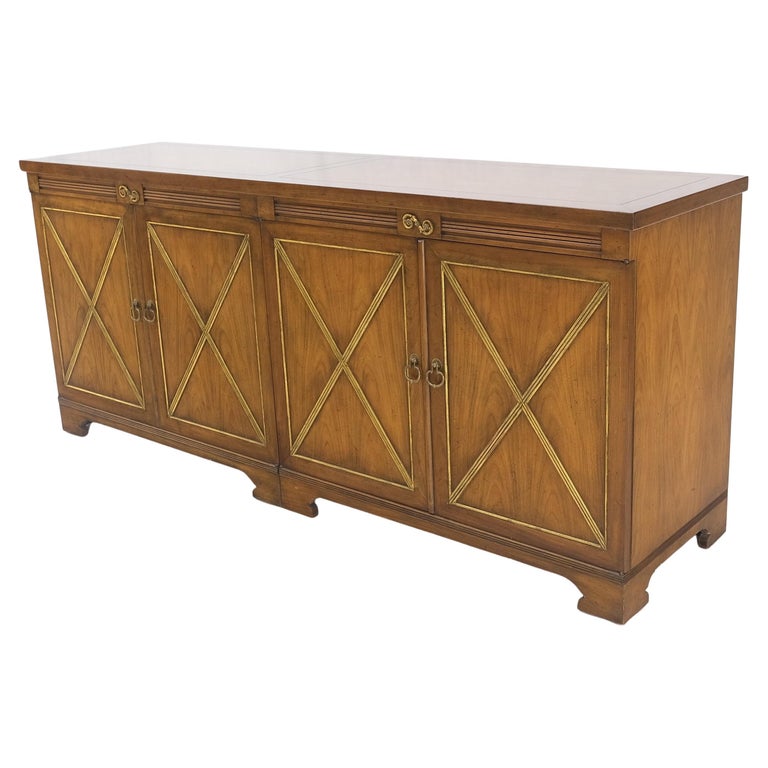 Baker Double Doors Compartments Long Credenza Sideboard Buffet Cabinet MINT! For Sale