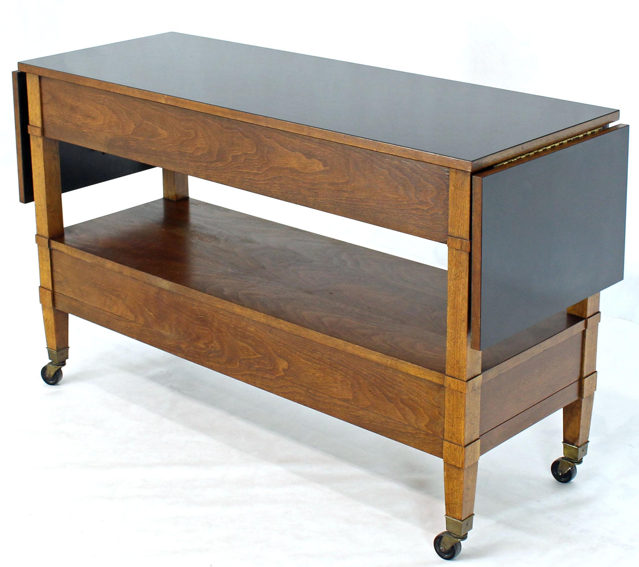 Baker Drop Leaf Serving Cart Server Cabinet on Wheels Five Drawers 4