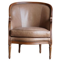 Baker Dual Fabric and Leather French Regency Club Chair