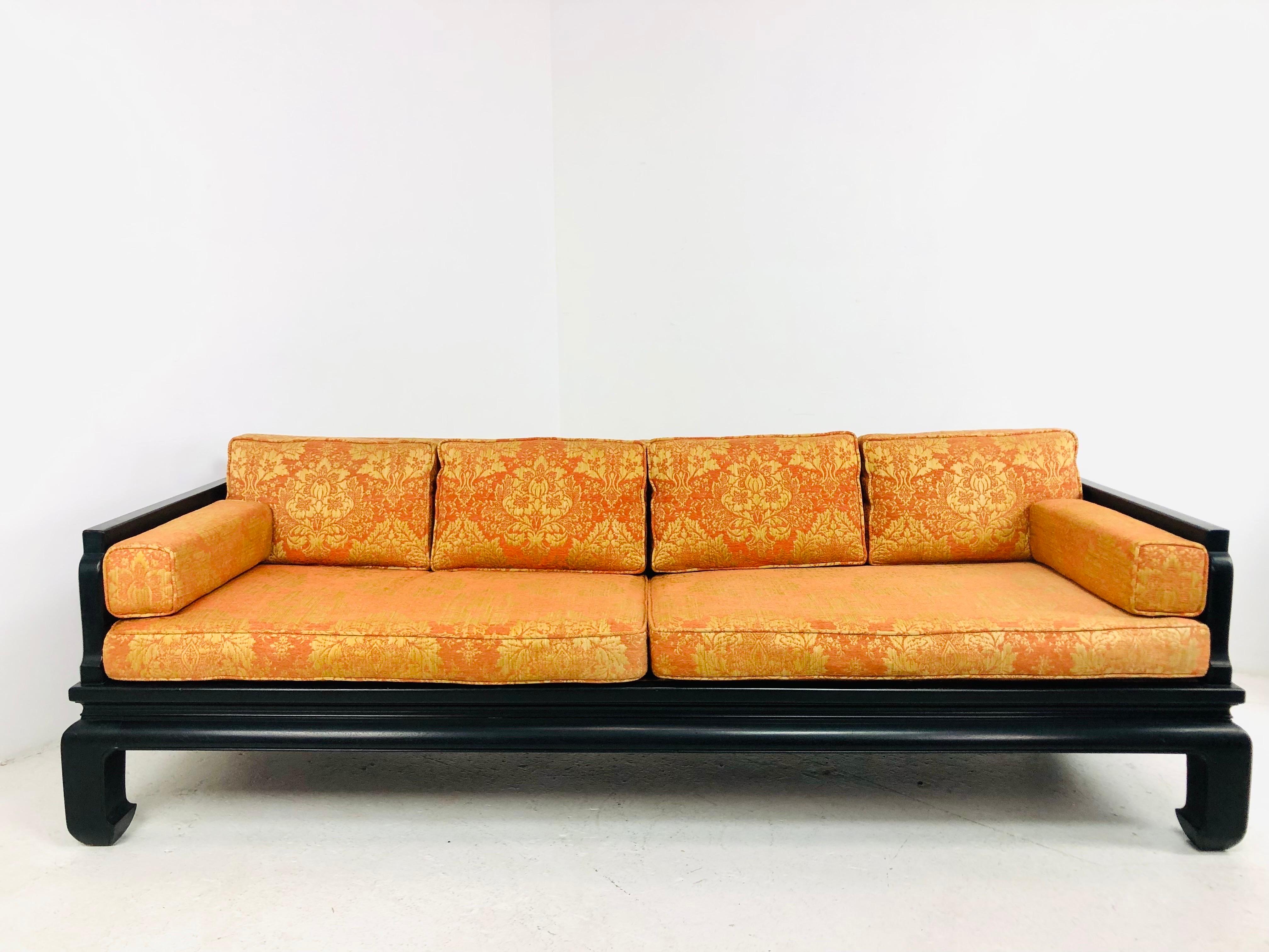 Baker Ebonized Ming Sofa In Good Condition In Dallas, TX