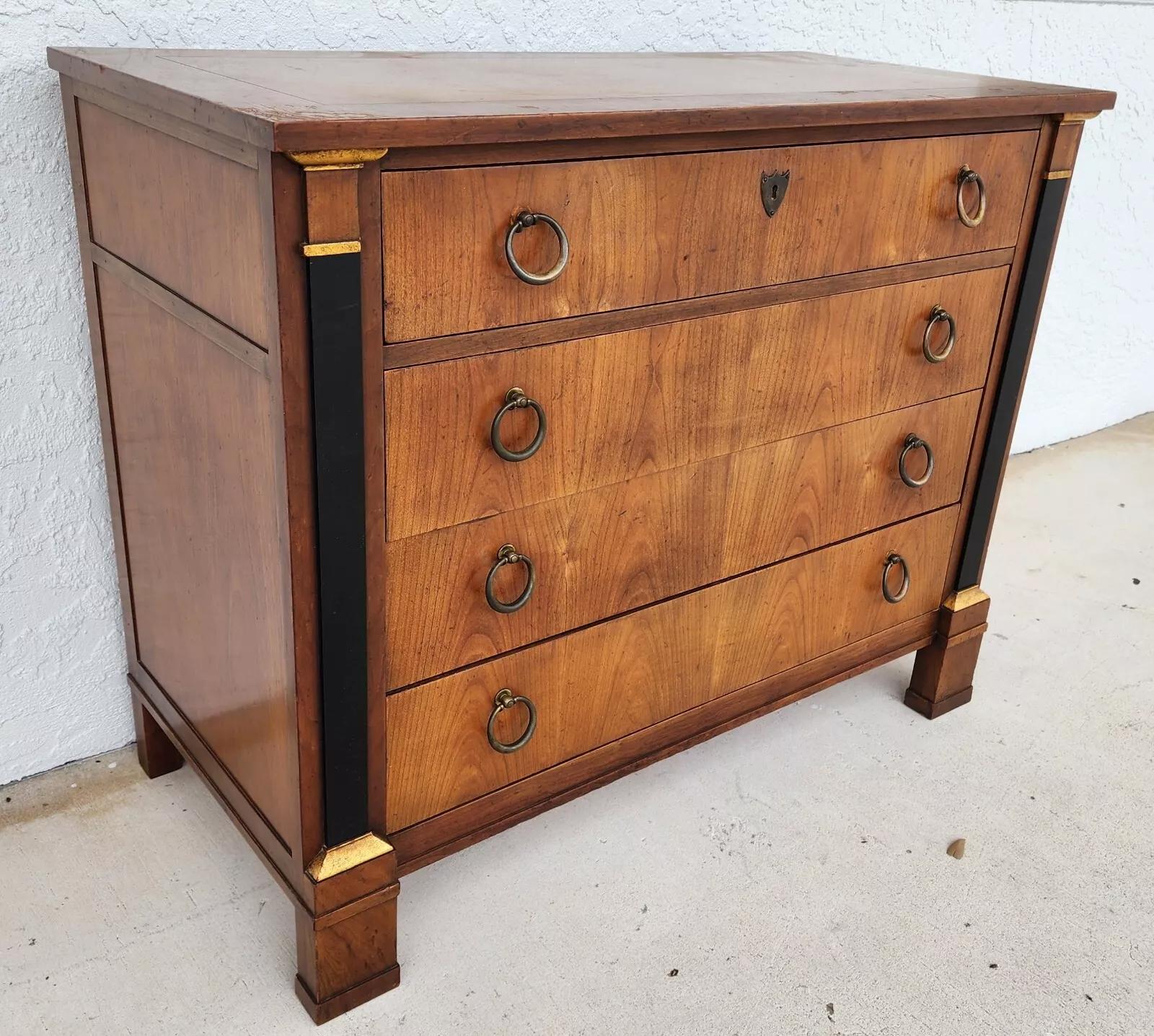 Brass Baker Empire Chest of Drawers For Sale