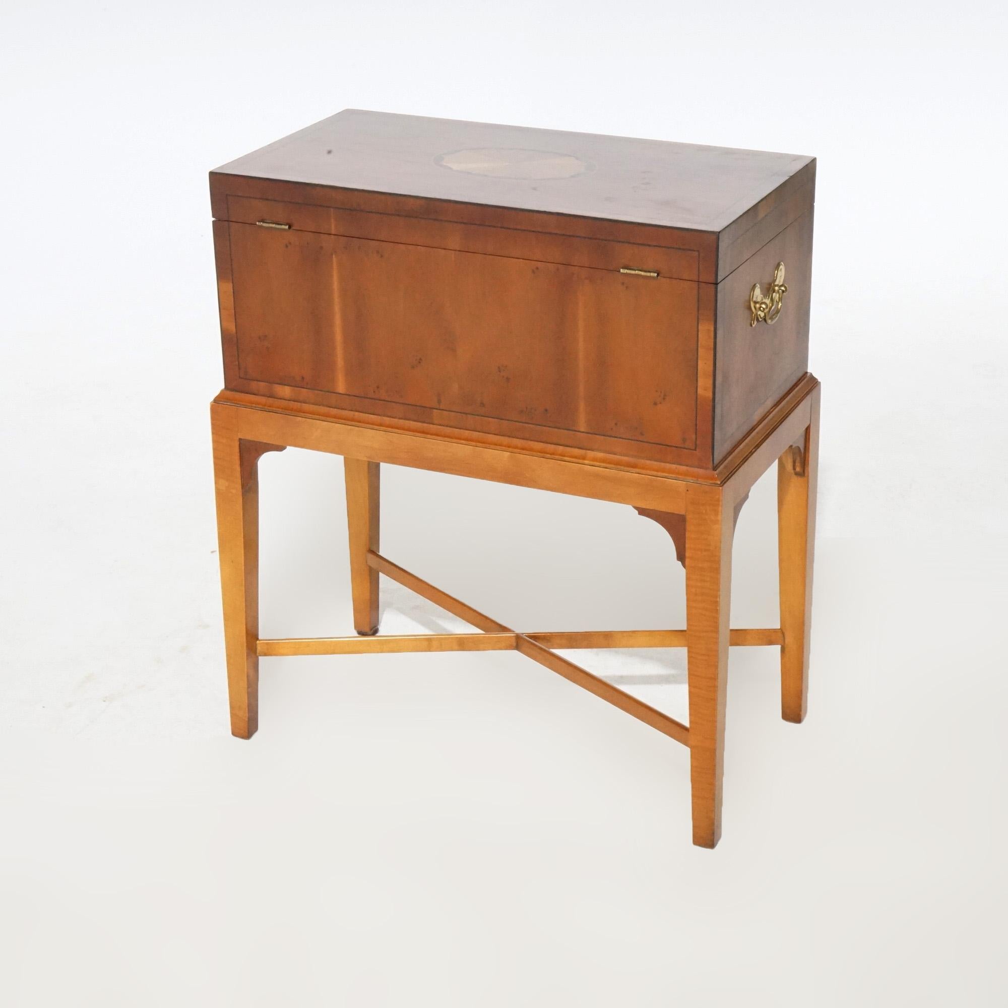 Baker English Hepplewhite Style Kingwood & Satinwood Inlaid Cellarette, 20th C 5