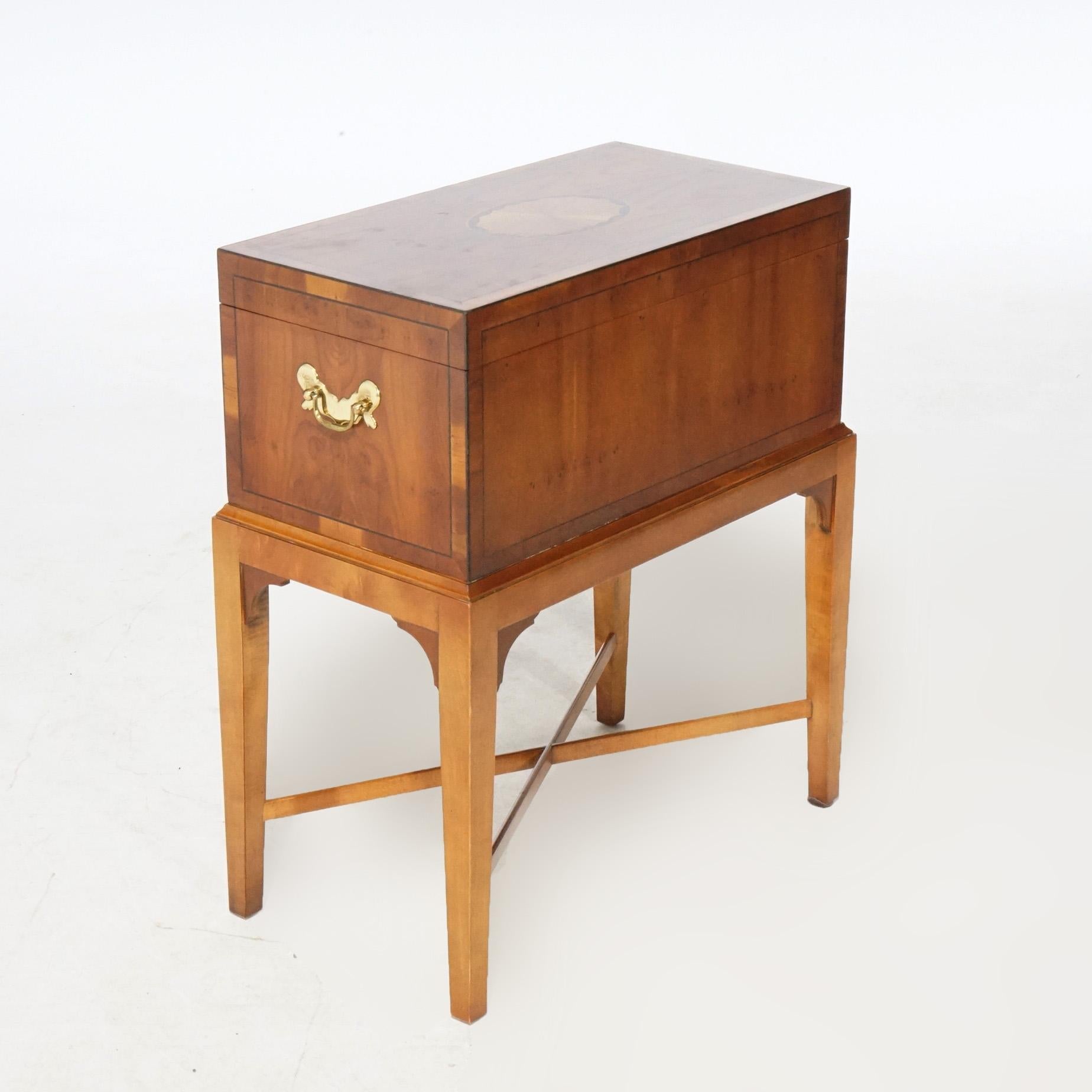 Baker English Hepplewhite Style Kingwood & Satinwood Inlaid Cellarette, 20th C 6