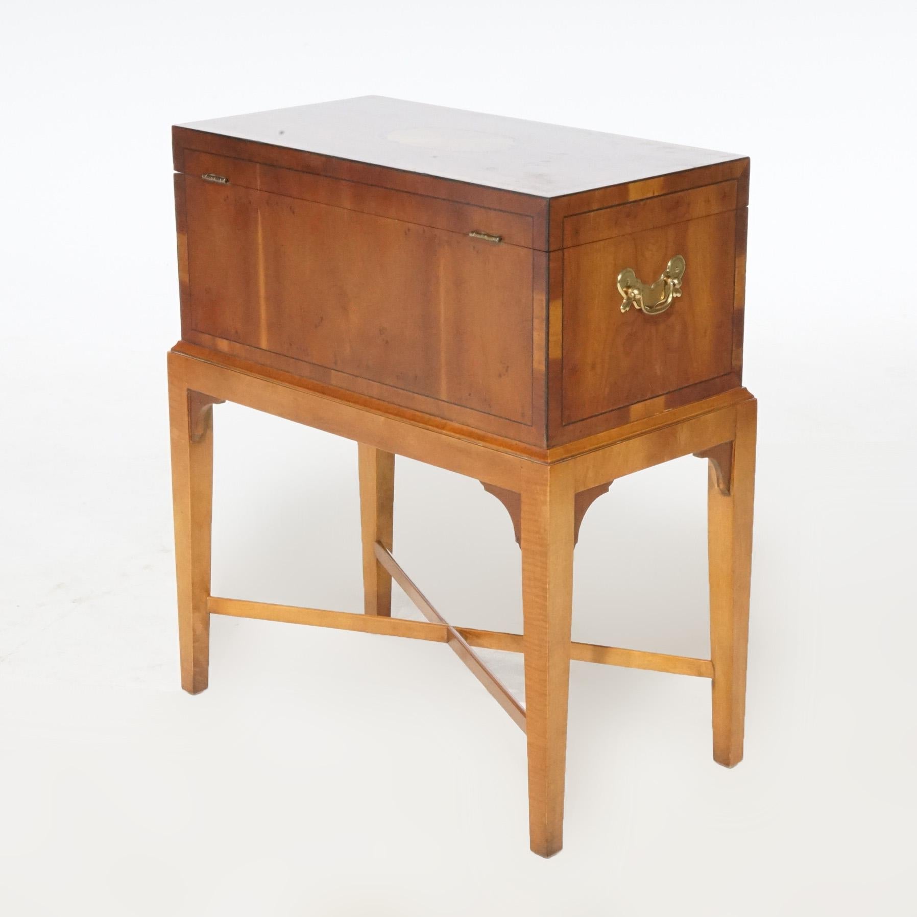 Baker English Hepplewhite Style Kingwood & Satinwood Inlaid Cellarette, 20th C 2