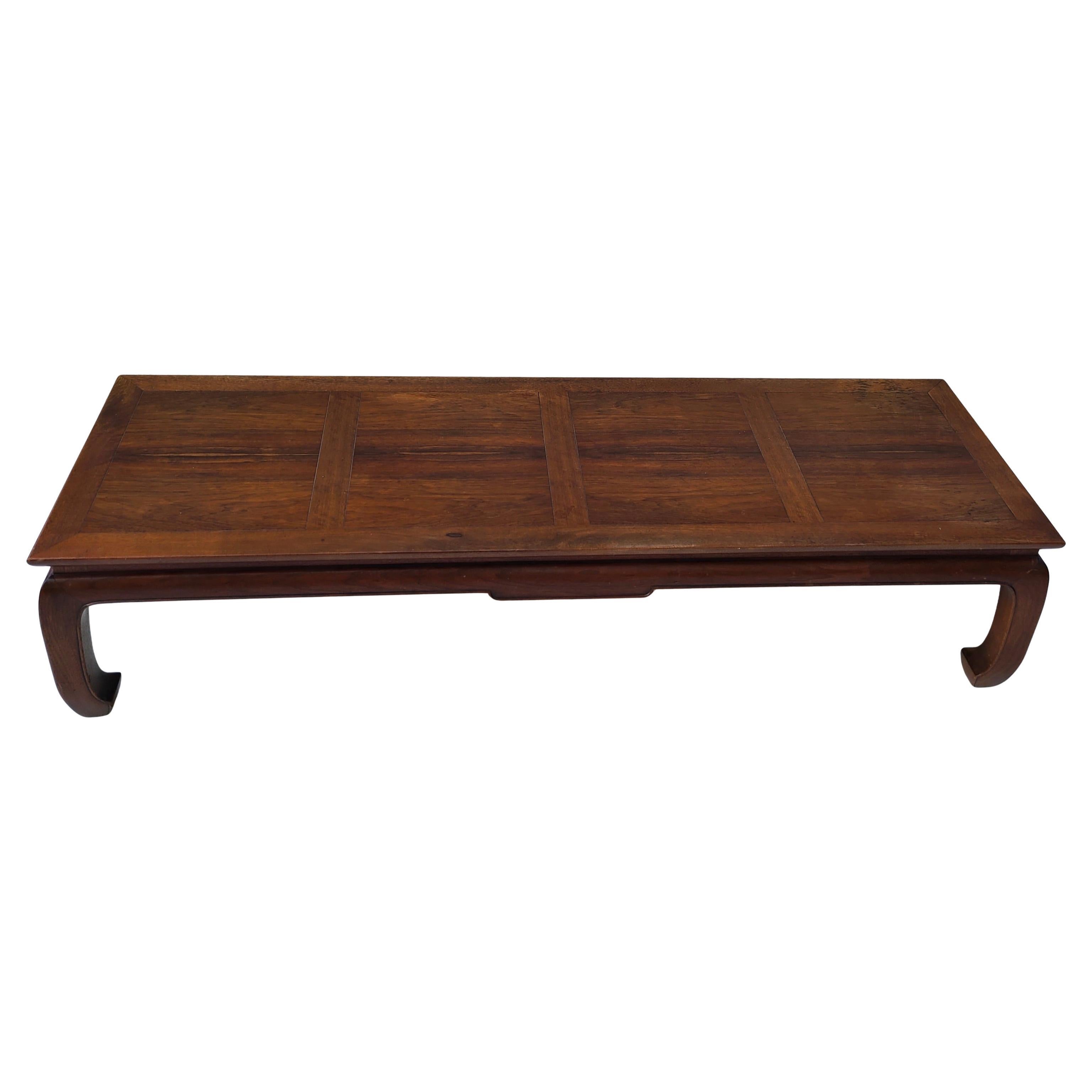 Baker Far East Coffee Table.
Sculpted Solid Walnut Frame.
Rosewood inset Panels.