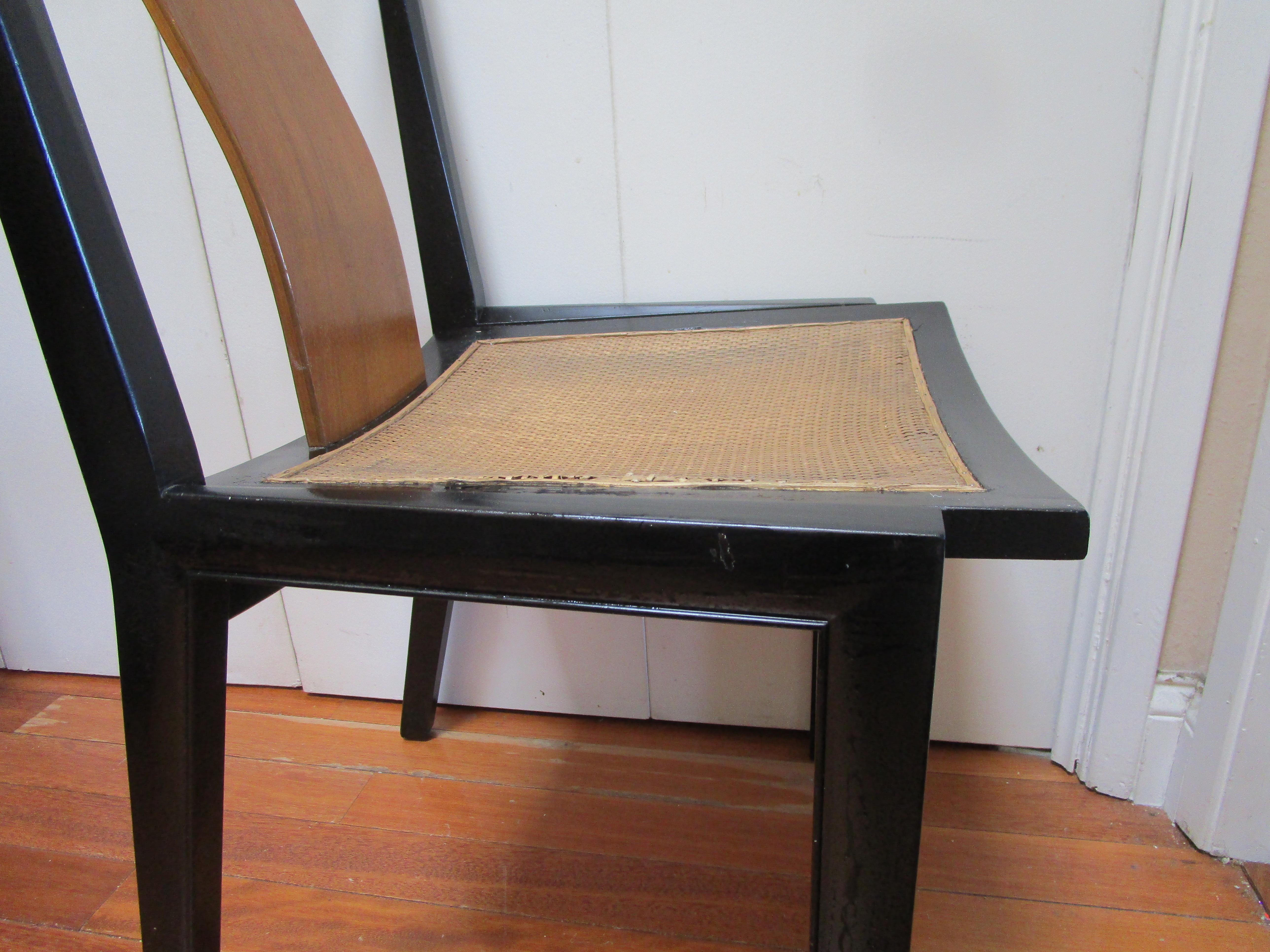 Baker Far East Collection, Vintage-Stuhl aus ebonisiertem Holz im Stil von Michael Taylor im Angebot 2