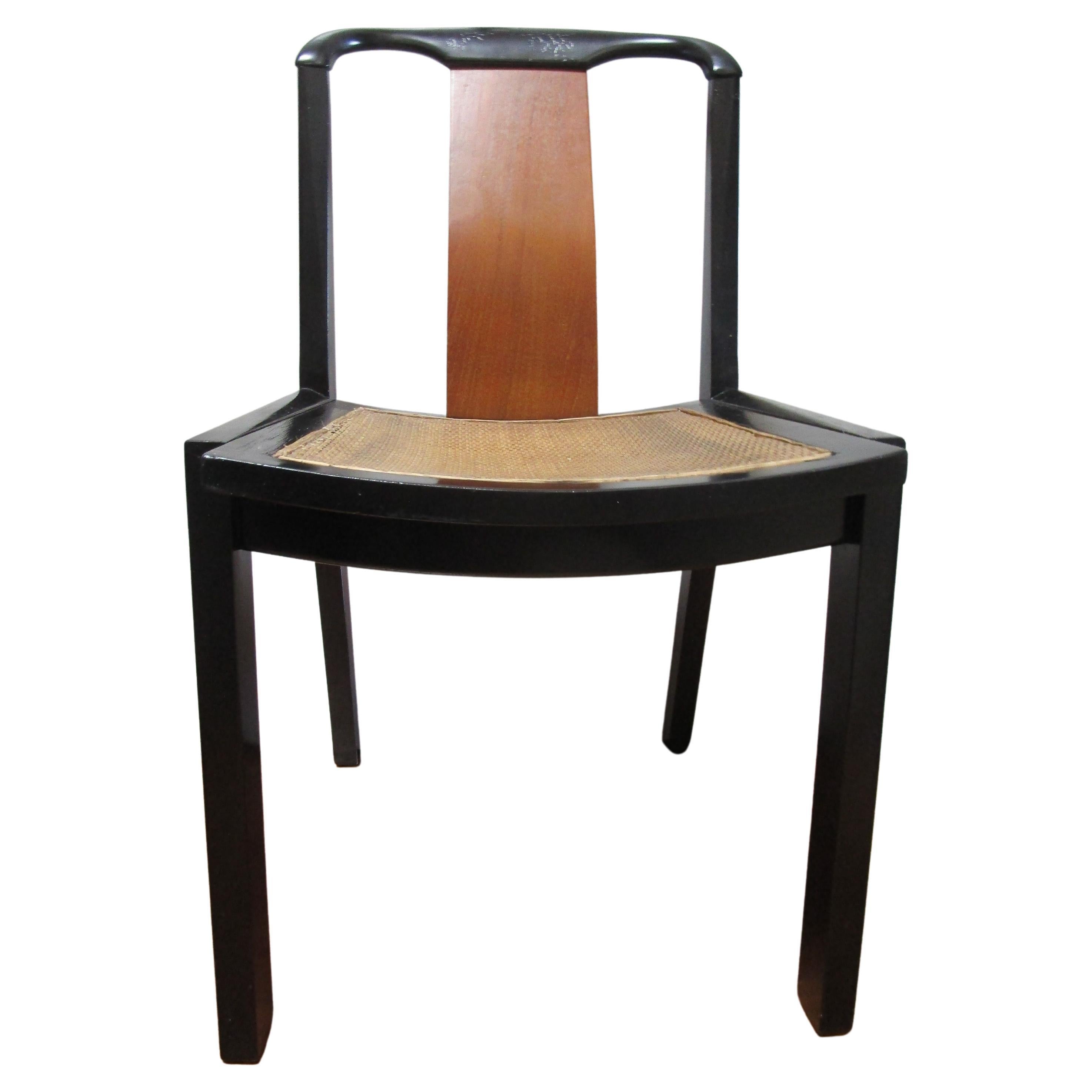 Baker Far East Collection Vintage Chair Ebonized Wood in Style of Michael Taylor