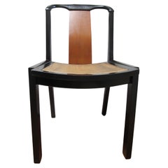 Baker Far East Collection Retro Chair Ebonized Wood in Style of Michael Taylor