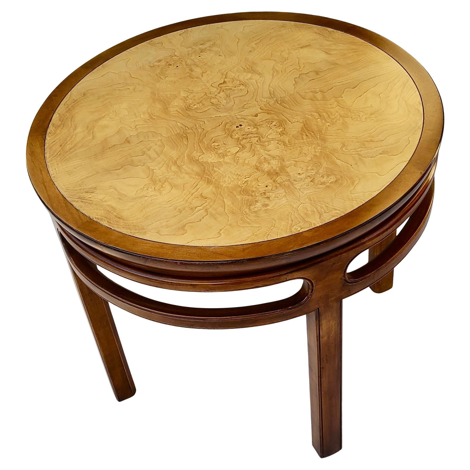 Table de lampe Baker Far East Olivewood Burl (bois d'olivier) Michael Taylor en vente 2