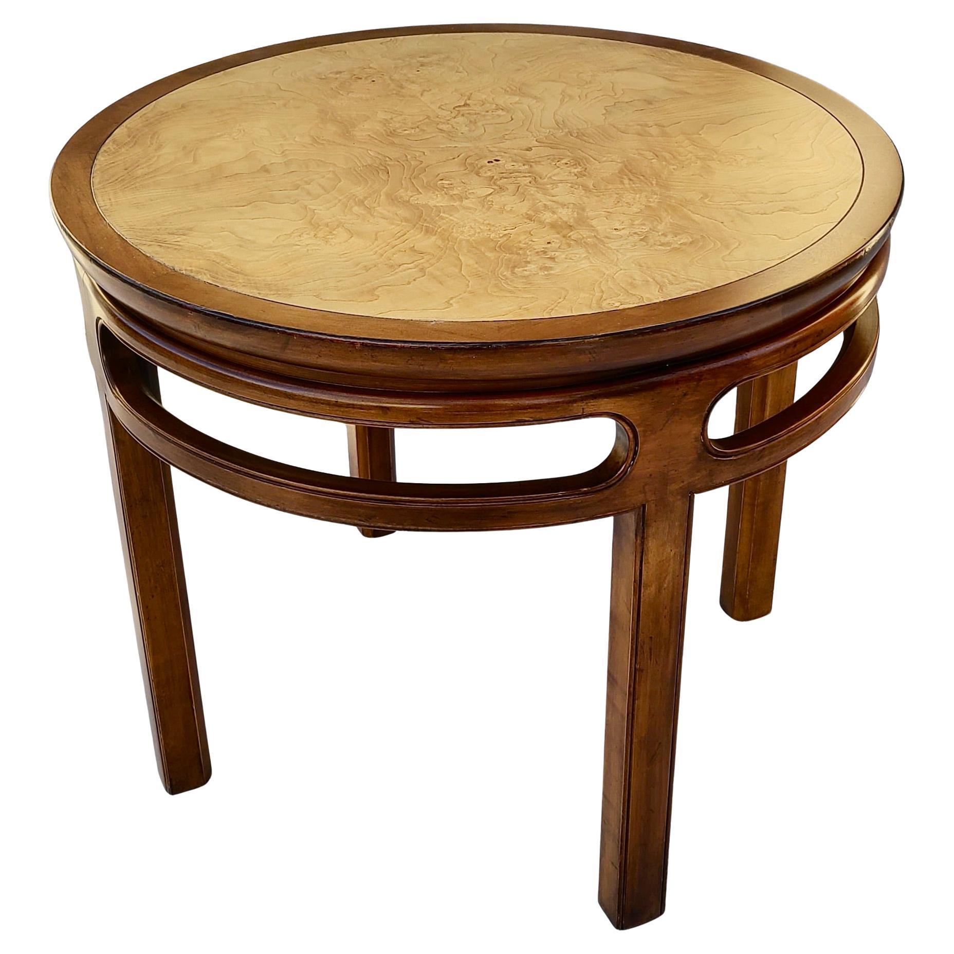 Table de lampe Baker Far East Olivewood Burl (bois d'olivier) Michael Taylor en vente 3