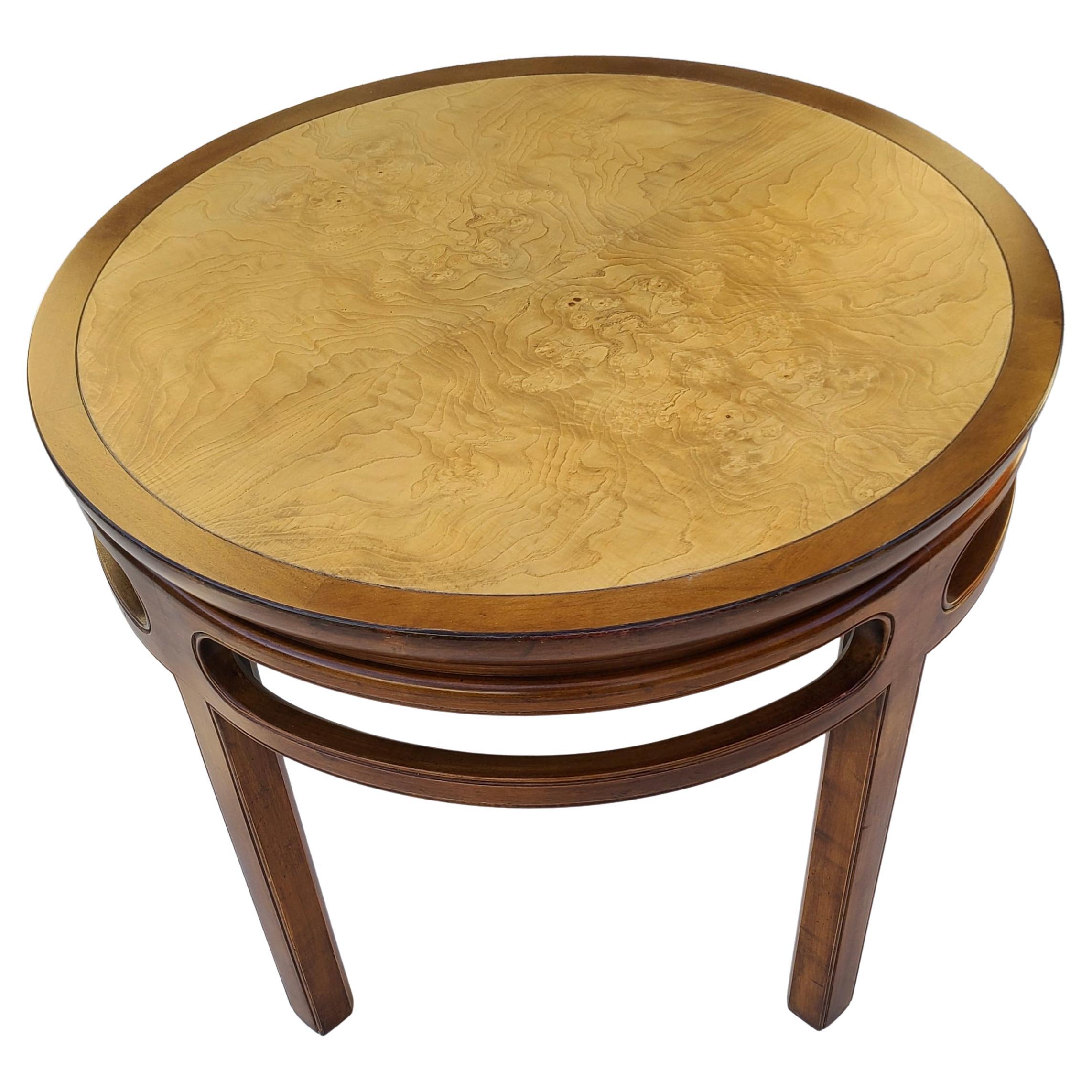 Table de lampe Baker Far East Olivewood Burl (bois d'olivier) Michael Taylor en vente 4