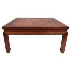 Baker Far East Leather Top Coffee Table Cool Patina