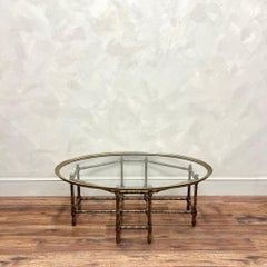 Baker Faux Bamboo and Glass Coffee Table