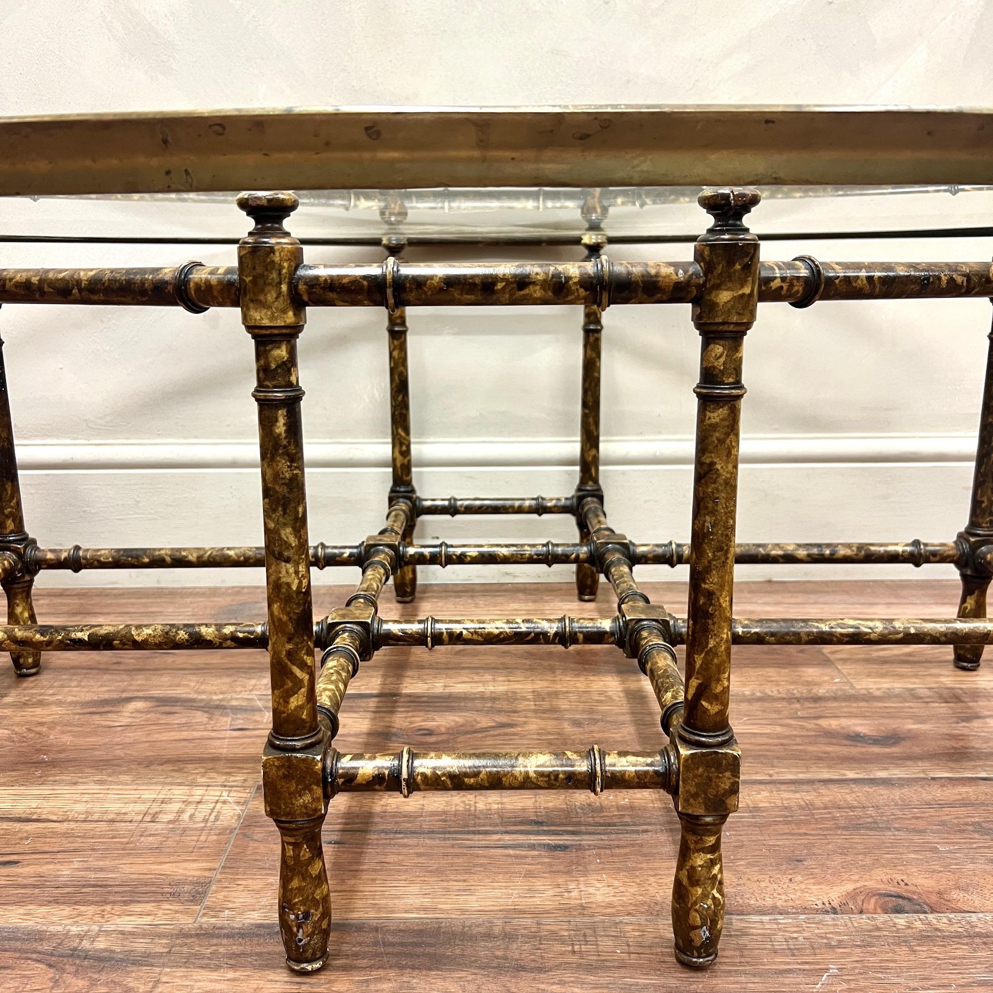 Baker Faux Bamboo and Glass Coffee Table 4