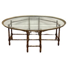 Baker Faux Bamboo and Glass Coffee Table