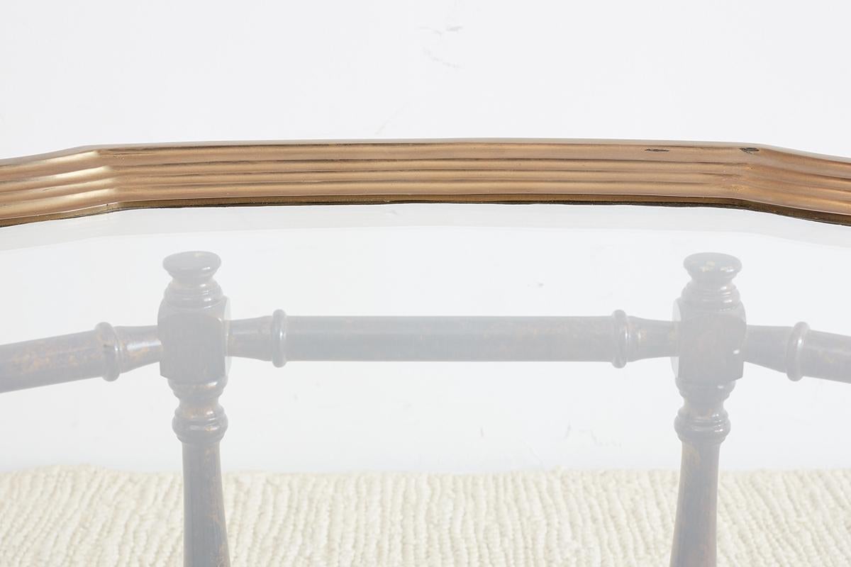 Baker Faux-Bamboo Brass Tray Coffee Table 4