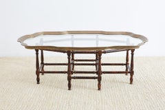 Baker Faux-Bamboo Brass Tray Coffee Table