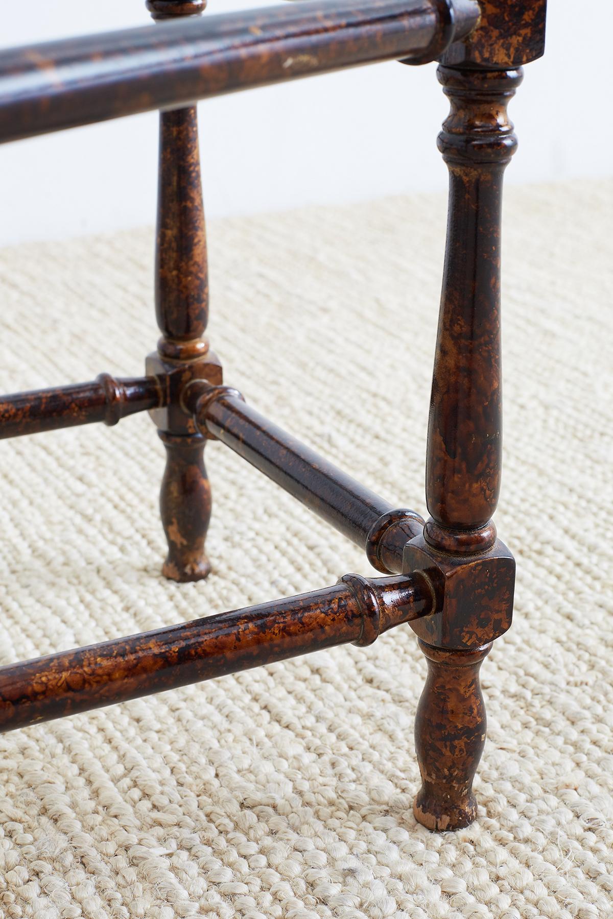 20th Century Baker Faux-Bamboo Brass Tray Coffee Table