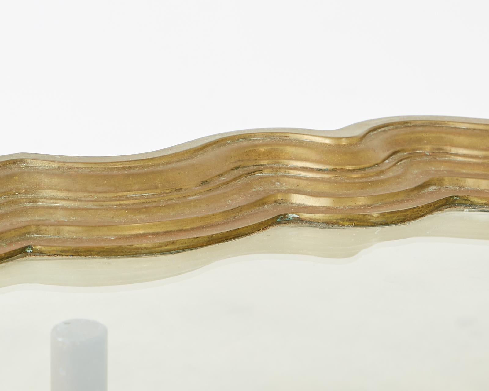 Baker Faux Bamboo Brass Tray Top Cocktail Table 2