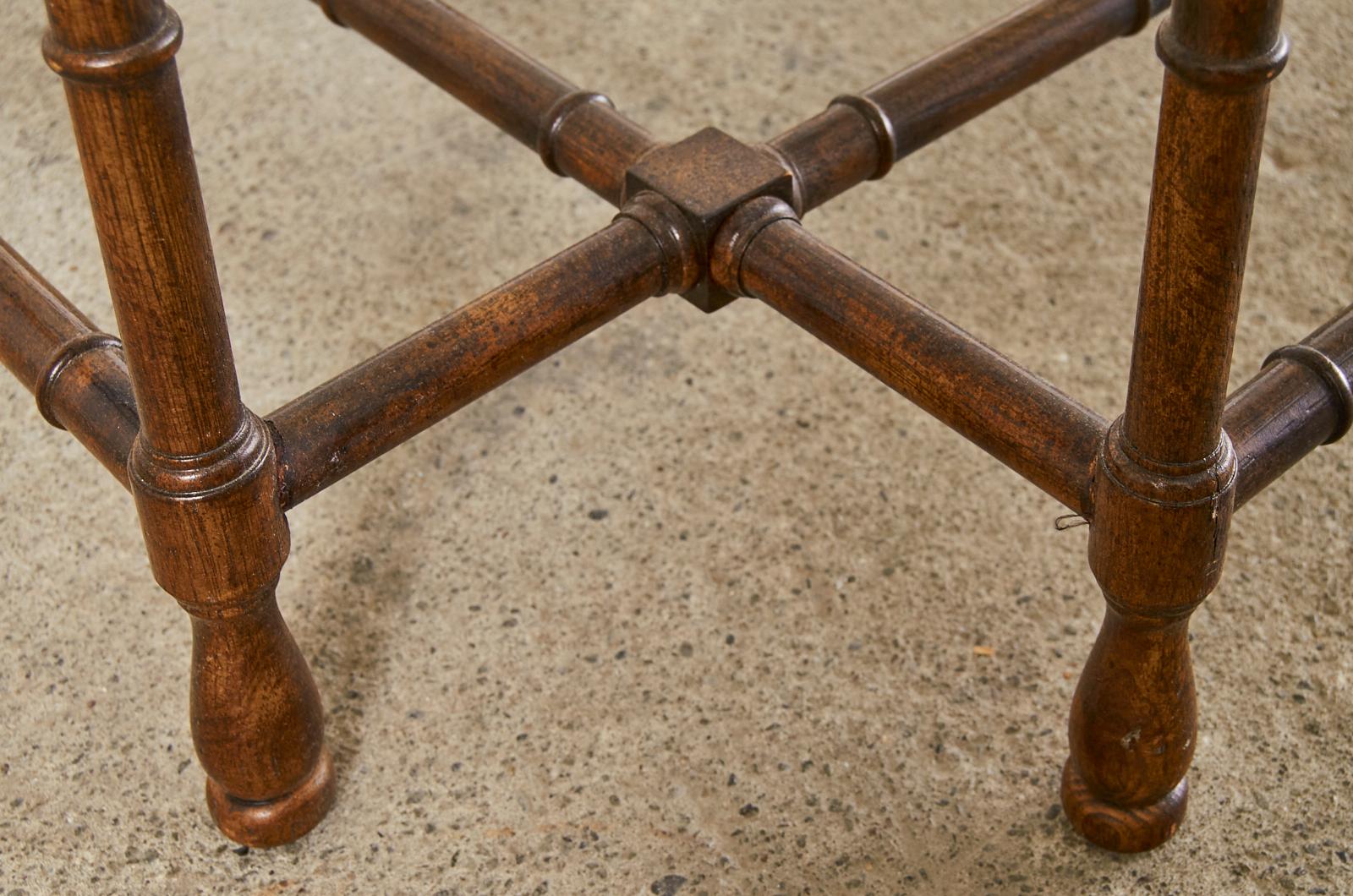 Baker Faux Bamboo Brass Tray Top Cocktail Table 6