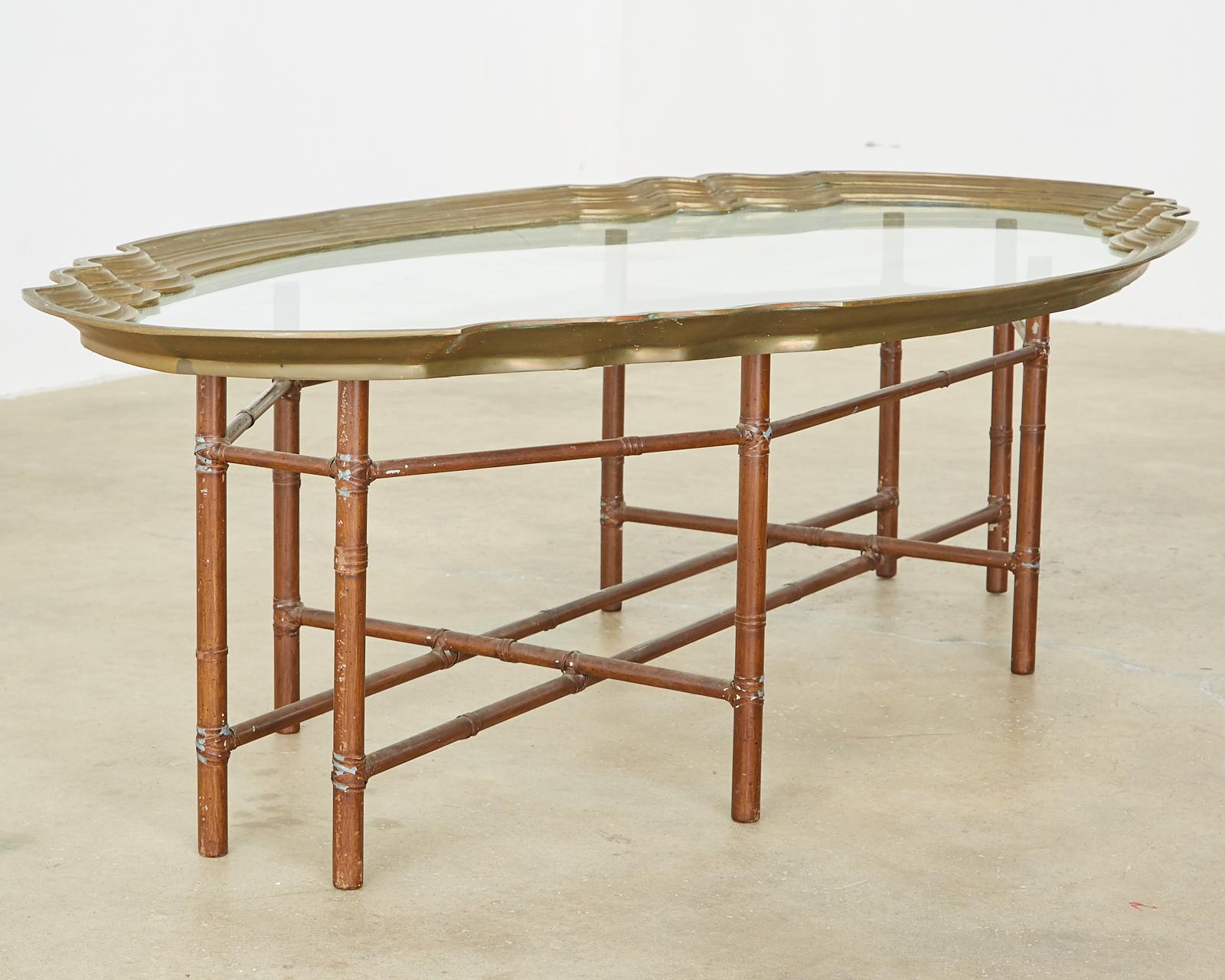 bamboo brass coffee table