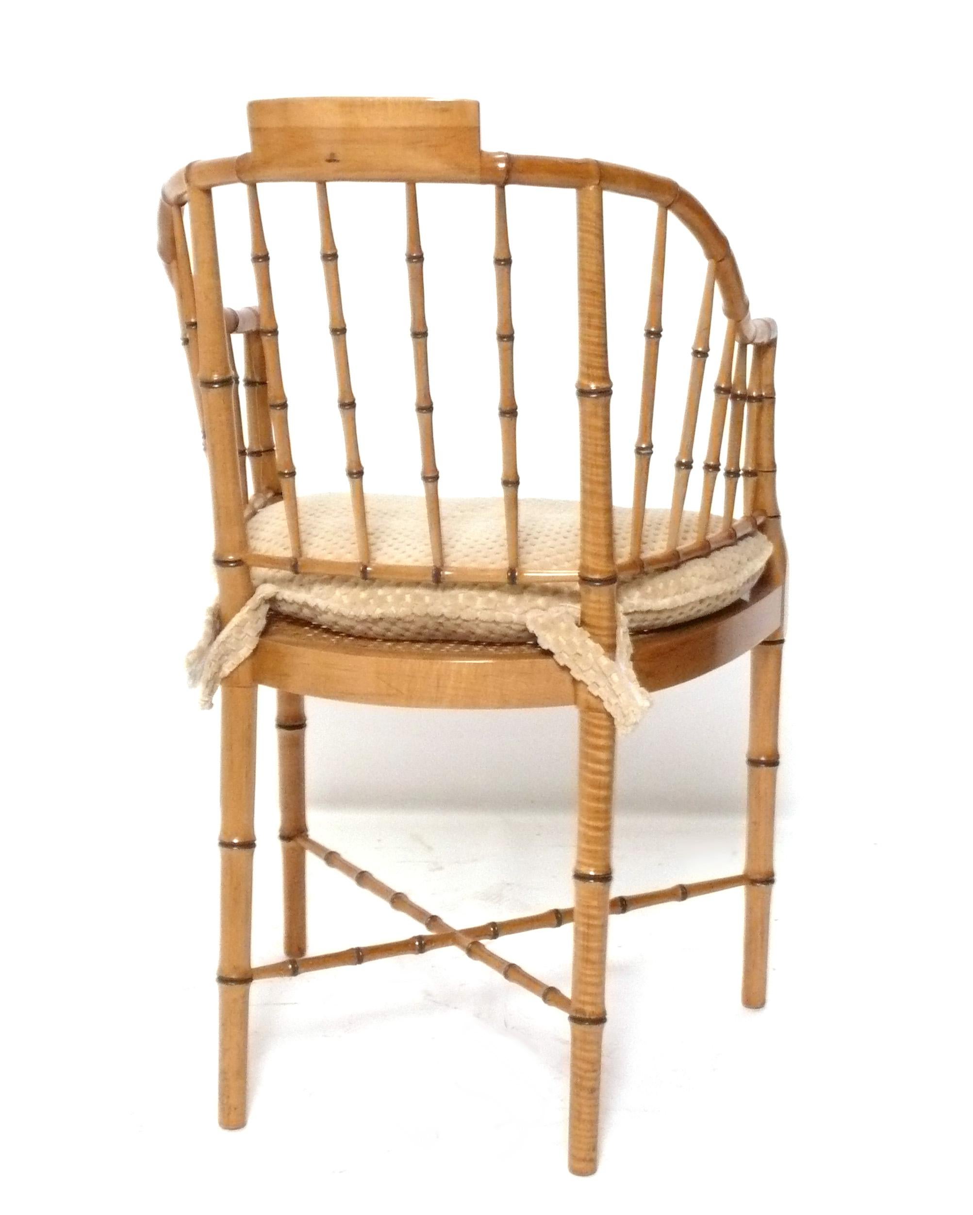 Cineserie Sedia Baker in finto bambù Poltrona Chinoiserie in vendita