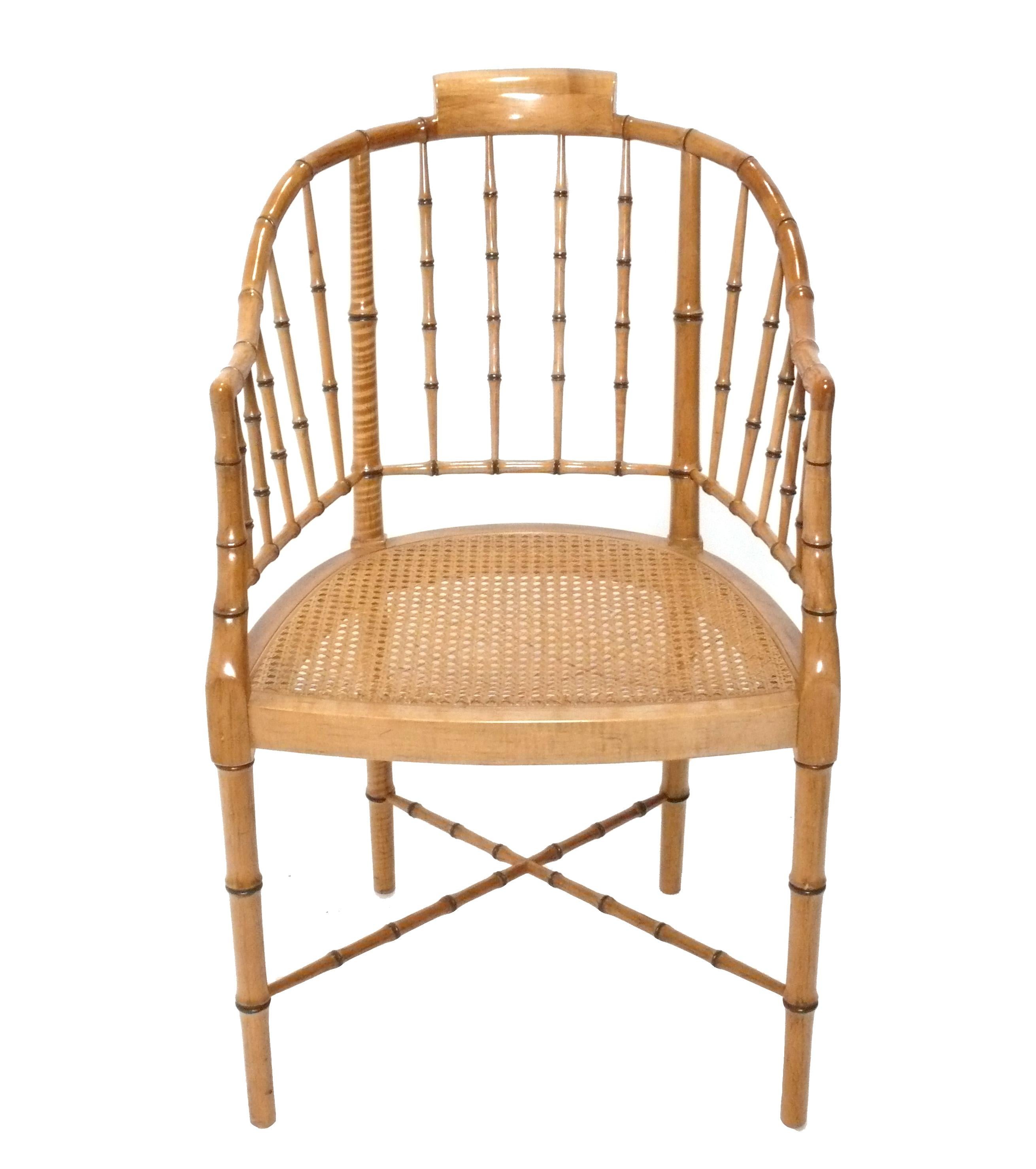 Americano Sedia Baker in finto bambù Poltrona Chinoiserie in vendita