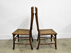 Pair of Baker Faux Tortoise Shell Chinoiserie Chairs