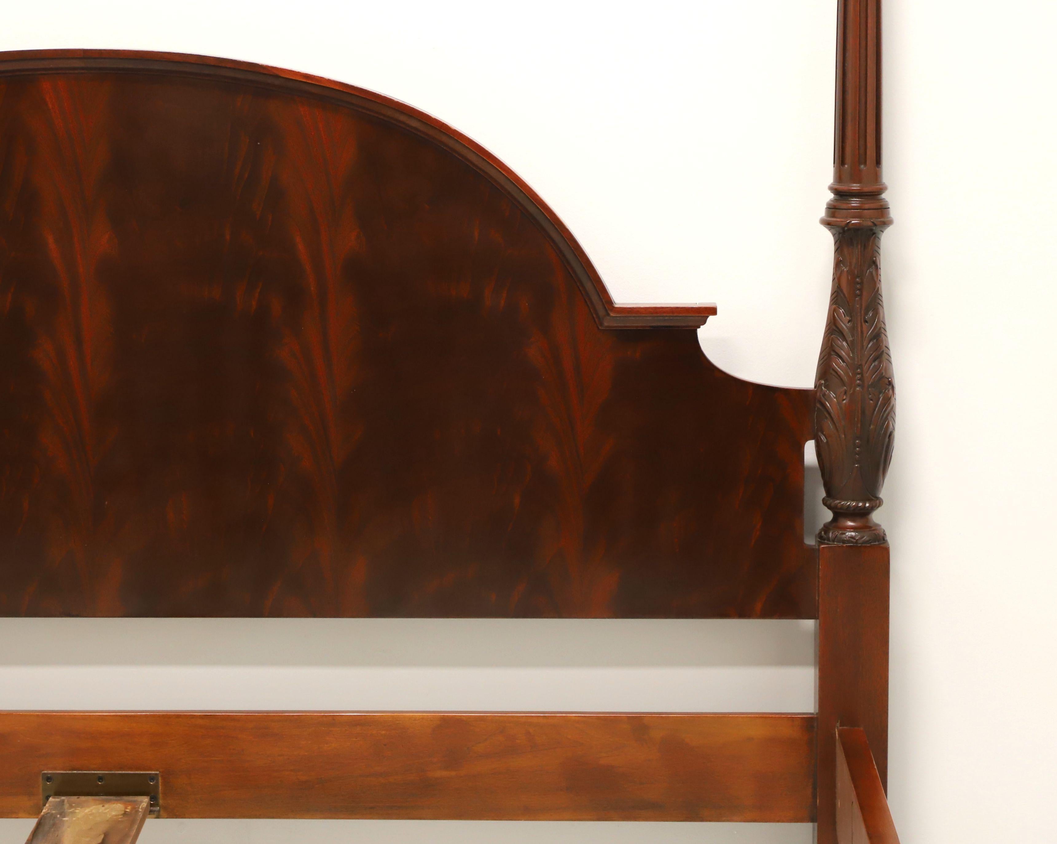 BAKER Flame Mahogany Georgian Style California King Size Four Poster Bed In Good Condition In Charlotte, NC