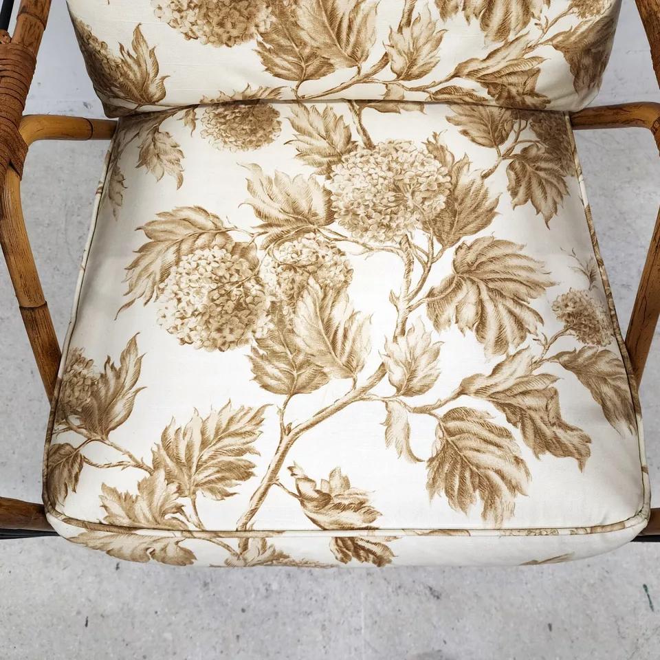 Late 20th Century Baker French Bamboo Armchair