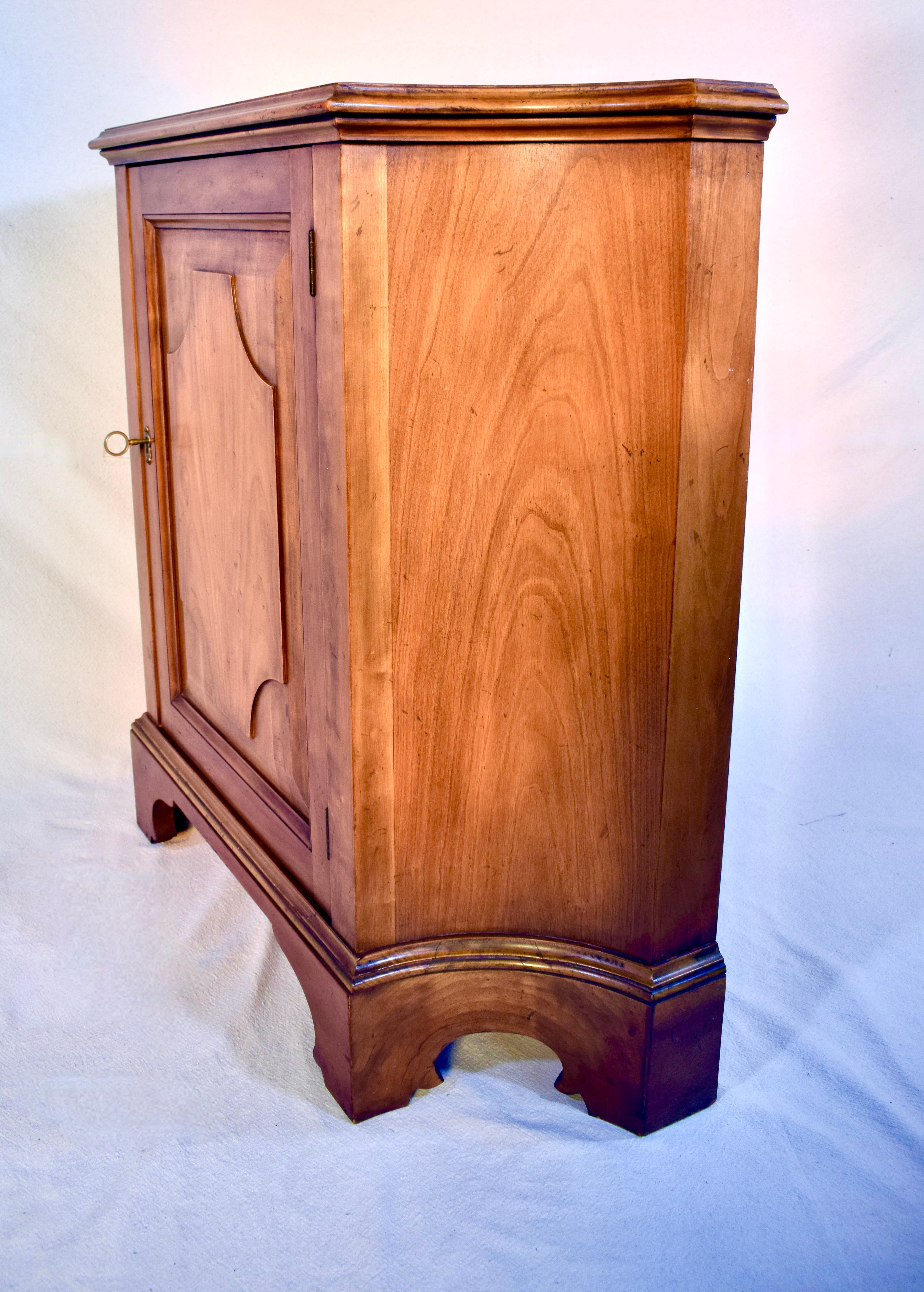 Brass Baker French Cherry Console Commode Cabinet For Sale