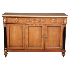 Baker French Directoire Ebonized Cherry Bronze Mounted Sideboard Buffet