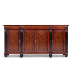 Baker French Empire Neoclassical Mahogany Sideboard Buffet Server Bar Credenza