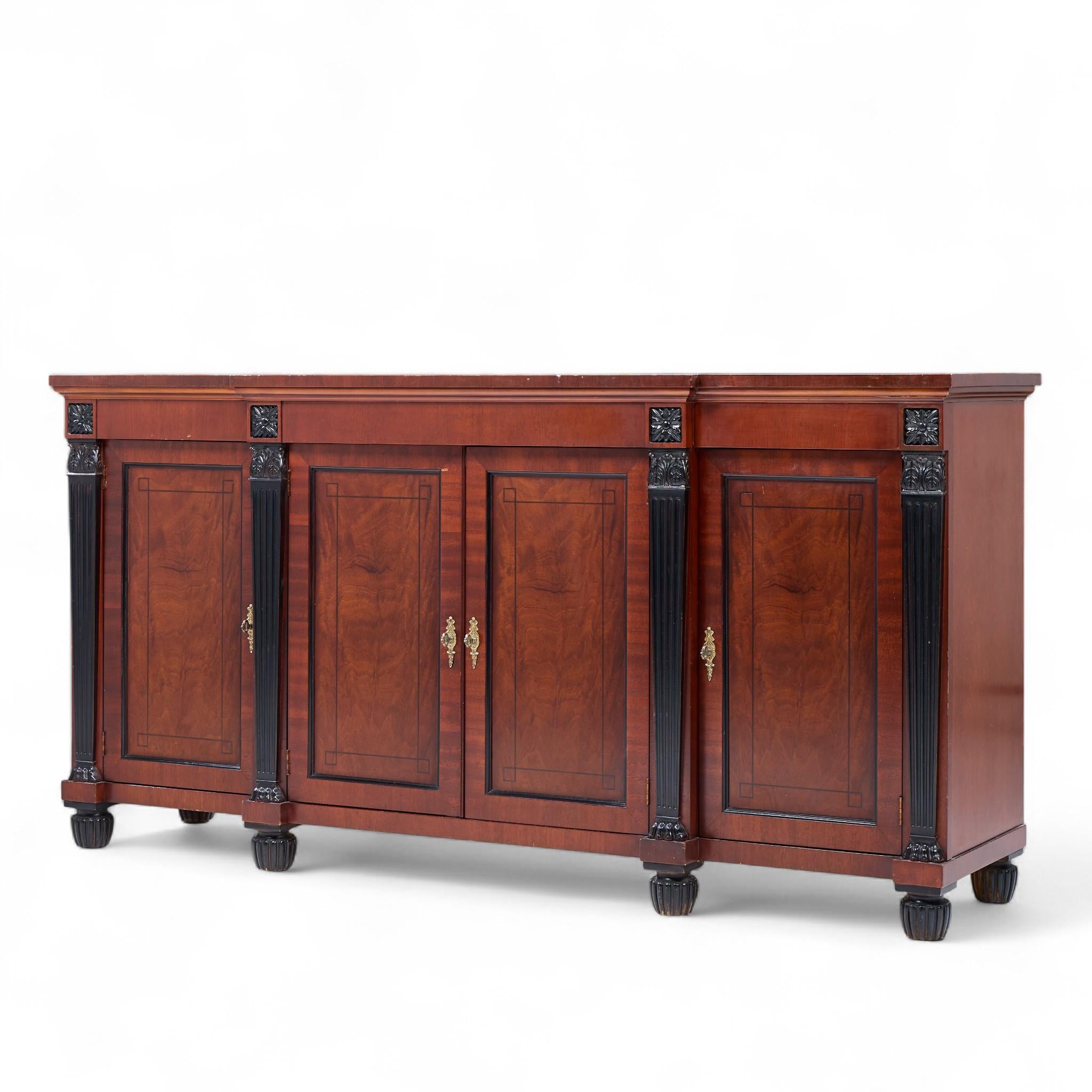 American Baker French Empire Neoclassical Mahogany Sideboard Buffet Server Bar Credenza For Sale