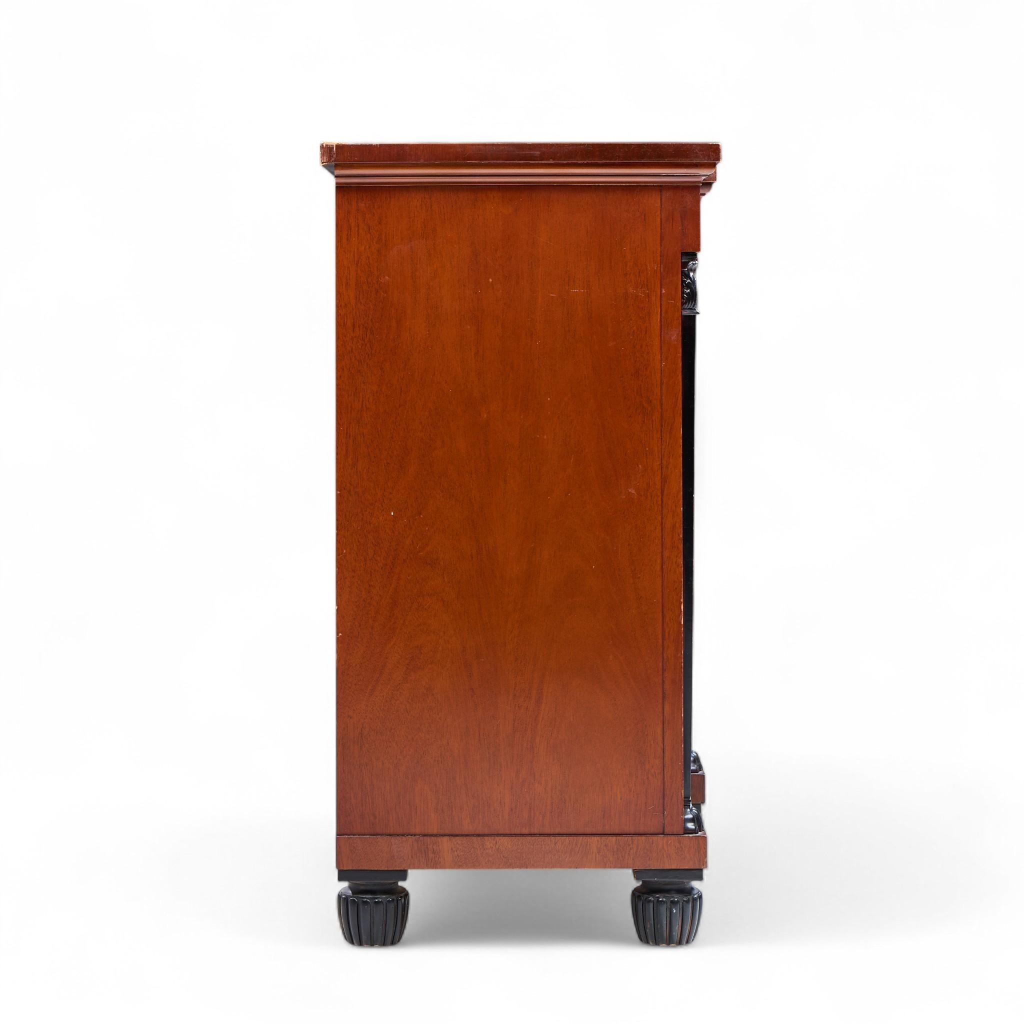 20th Century Baker French Empire Neoclassical Mahogany Sideboard Buffet Server Bar Credenza For Sale